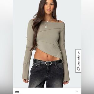 Asymmetrical Olive Green Women's Top